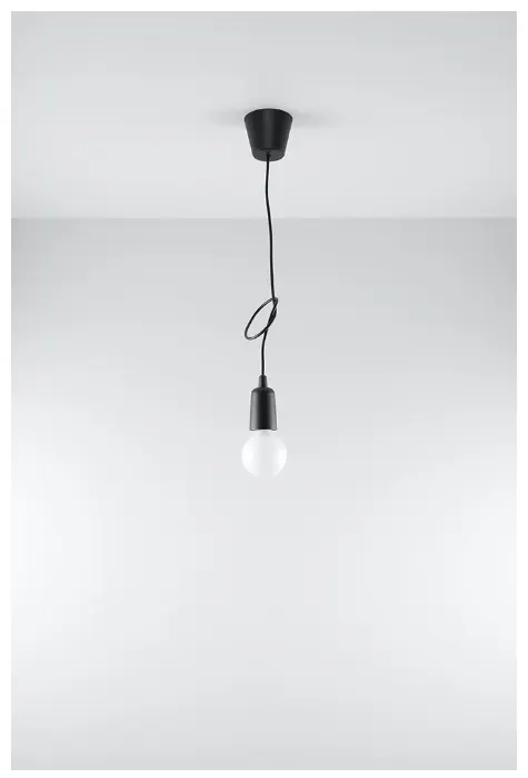 Lampa wisząca DIEGO 1 czarna Sollux