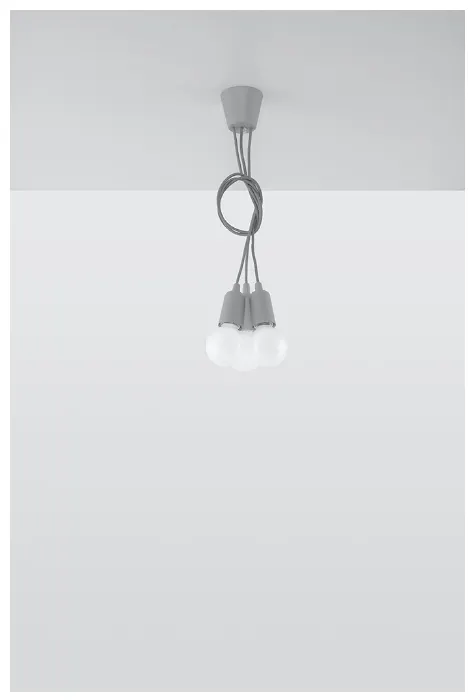 Lampa wisząca DIEGO 3 szara Sollux