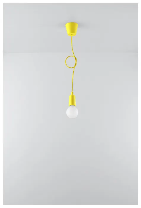 Lampa wisząca DIEGO 1 żółta Sollux