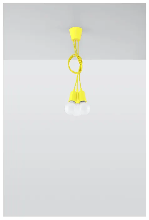 Lampa wisząca DIEGO 3 żółta Sollux