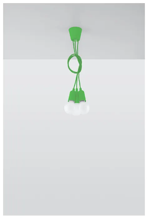 Lampa wisząca DIEGO 3 zielony Sollux