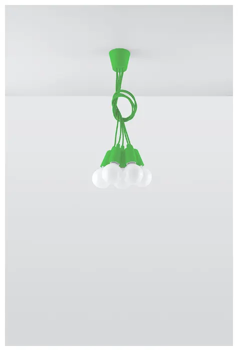 Lampa wisząca DIEGO 5 zielony E27 5x60W IP20 SL.0583 SOLLUX