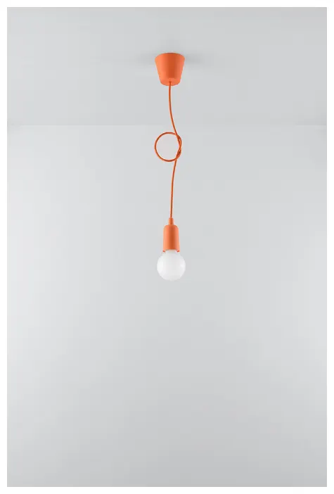 Lampa wisząca DIEGO 1 pomarańczowy Sollux