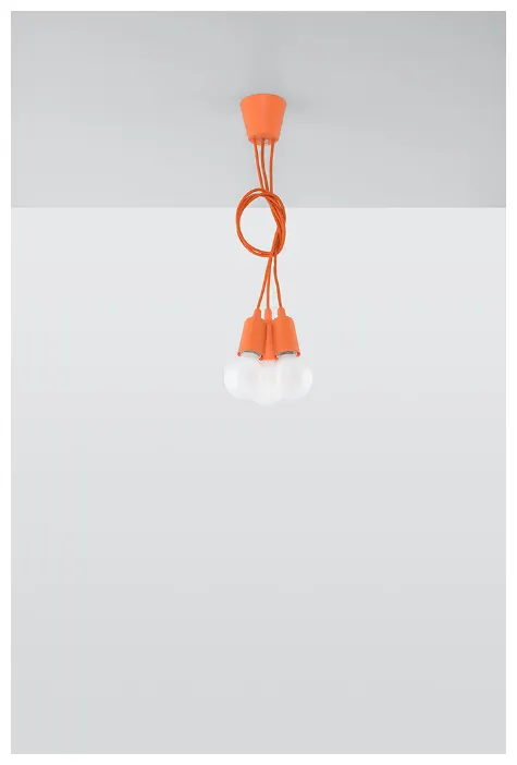 Lampa wisząca DIEGO 3 pomarańczowy Sollux
