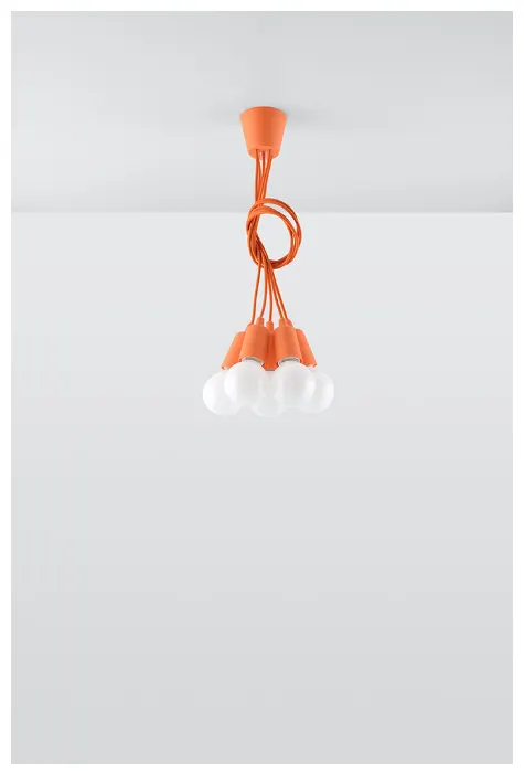 Lampa wisząca DIEGO 5 pomarańczowy E27 5x60W IP20 SL.0586 SOLLUX