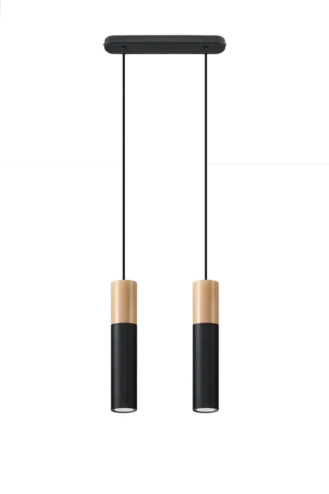 Lampa wisząca PABLO 2 czarna GU10 2x40W IP20 SL.0633 SOLLUX