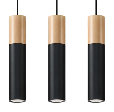 Lampa wisząca PABLO 3L czarna Sollux