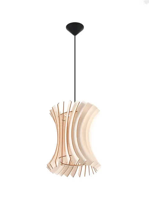 Lampa wisząca z lekkim kloszem w kolorze drewna Sollux Lighting SL.0642 Oriana E27