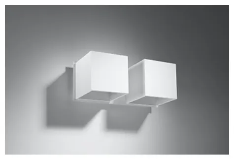 Biały kinkiet z dwoma sześcianami Sollux Lighting SL.0656 Quad 2xG9