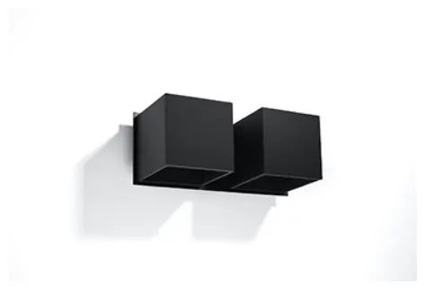 Czarny kinkiet z dwoma sześcianami Sollux Lighting SL.0657 Quad 2xG9