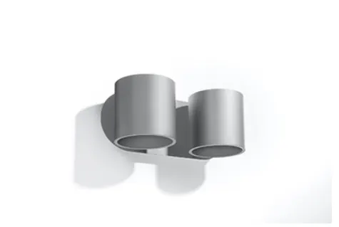 Szary kinkiet z dwoma walcami Sollux Lighting SL.0661 Orbis 2xG9