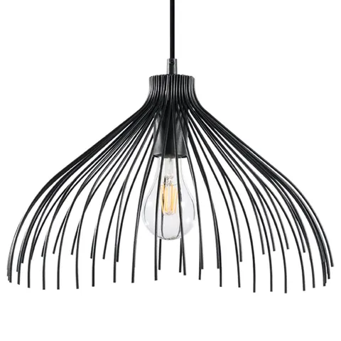 Czarna lampa wisząca z metalowym kloszem z pręcików Sollux Lighting SL.0665 Umb E27 40cm