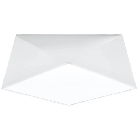 Bialy foremny plafon z tworzywa sztucznego Sollux Lighting SL.0689 Hexa 2xE27 35cm x 15cm