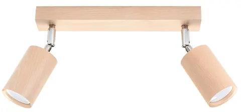 Plafon BERG 2xGU10 naturalne drewno Sollux SL.0702