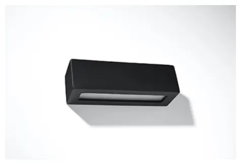 Czarny ceramiczny kinkiet prostokąt z szybką Sollux Lighting SL.0878 Vega E27