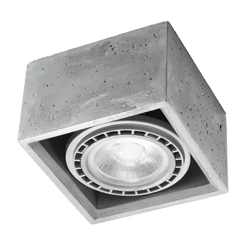 Plafon QUATRO kwadratowy 1xGU10 beton Sollux Tuba SL.0883