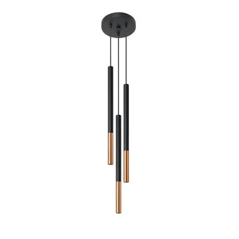 Lampa wisząca MOZAICA 3P czarny/miedź Sollux SL.0890