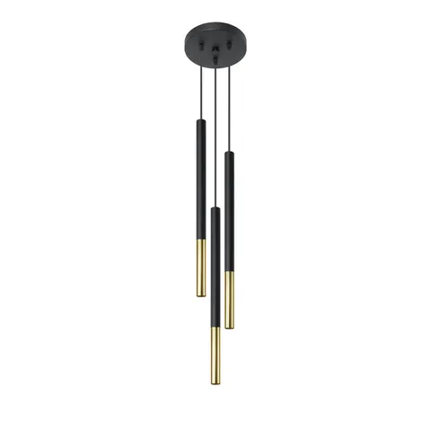 Lampa wisząca MOZAICA 3P czarny/złoto G9 3x40W IP20 SL.0893 SOLLUX