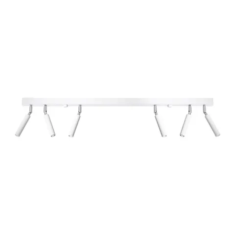 Biała lampa sufitowa listwa z smukłymi reflektorami walcami Plafon Sollux Lighting SL.0906 Eyetech 6xG9 100cm