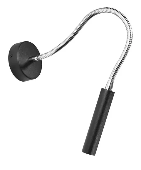 Czarny kinkiet z giętkim chromowanym ramieniem Sollux Lighting SL.0910 Axil G9