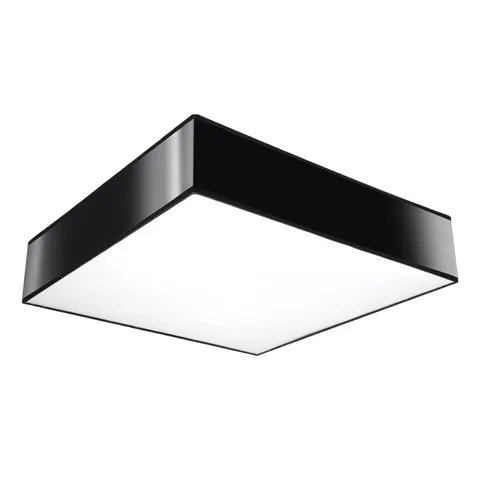 Czarny kwadratowy plafon z tworzywa sztucznego Sollux Lighting SL.0920 Horus 4xE27 55cm x 11cm