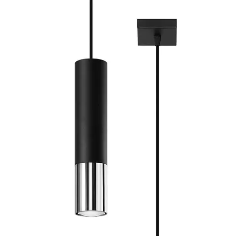Lampa wisząca LOOPEZ 1 czarny/chrom GU10 1x40W IP20 SL.0940 SOLLUX