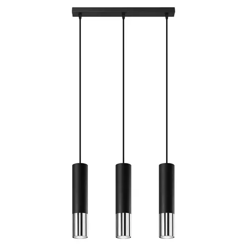 Lampa wisząca LOOPEZ 3L czarny/chrom GU10 3x40W IP20 SL.0942 SOLLUX