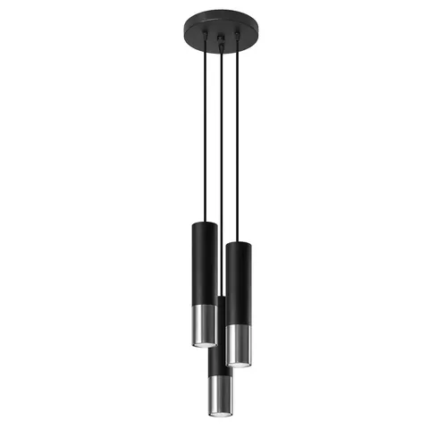 Lampa wisząca LOOPEZ 3P czarny/chrom GU10 3x40W IP20 SL.0943 SOLLUX