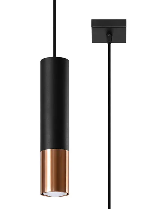 Lampa wisząca LOOPEZ 1 czarny/miedź GU10 1x40W IP20 SL.0946 SOLLUX
