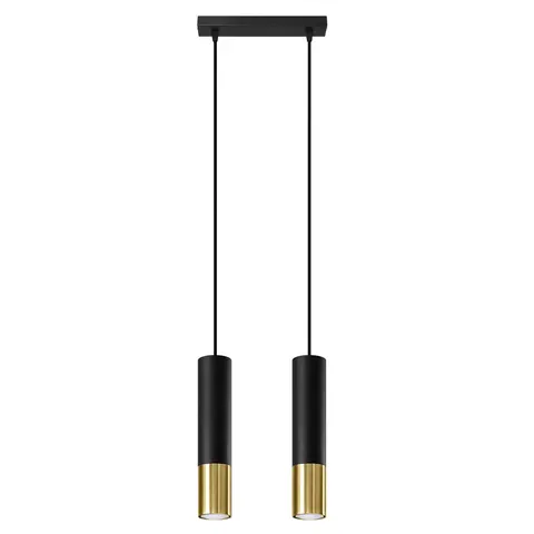 Lampa wisząca LOOPEZ 2 czarny/złoty GU10 2x40W IP20 SL.0953 SOLLUX