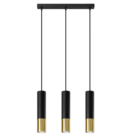 Lampa wisząca LOOPEZ 3L czarny/złoty GU10 3x40W IP20 SL.0954 SOLLUX