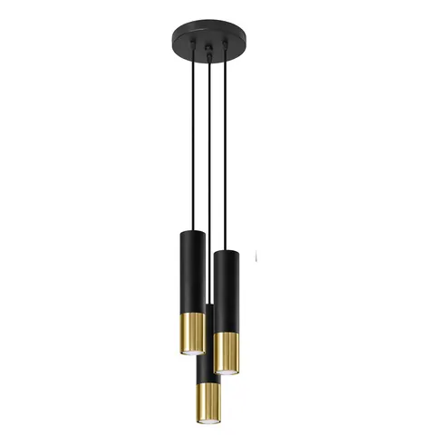 Lampa wisząca LOOPEZ 3P czarny/złoty GU10 3x40W IP20 SL.0955 SOLLUX