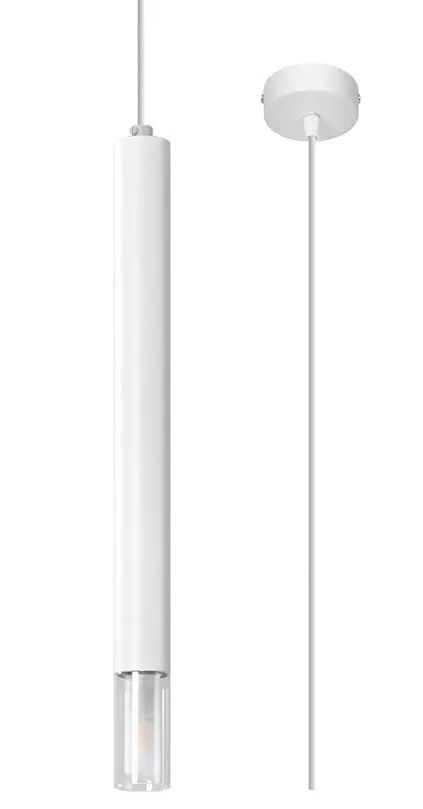 Biała lampa wisząca smukła tuleja 4x50cm z szklanym kloszem Sollux Lighting SL.0957 Wezyr G9