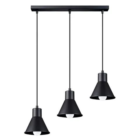 Lampa wisząca TALEJA 3 czarna E27 3x60W IP20 SL.0986 SOLLUX