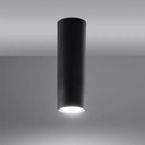 Plafon LAGOS 20 cm 1xGU10 czarny Tuba Sollux SL.1001