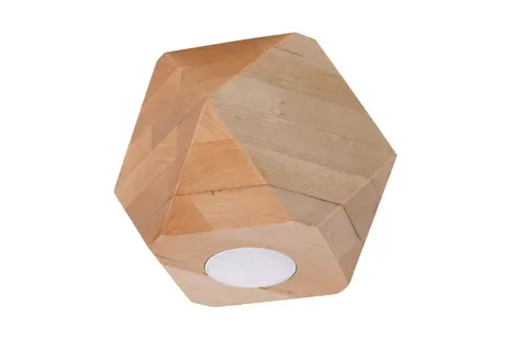 Plafon WOODY 1xGU10 naturalne drewno Kostka SL.1009 Sollux