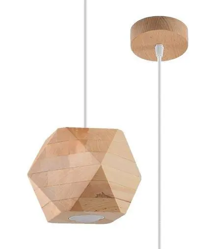 Lampa wisząca WOODY naturalne drewno GU10 1x40W IP20 SL.1011 SOLLUX