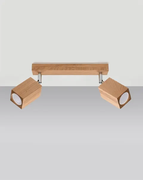 Plafon KEKE 2xGU10 dąb drewno wood reflektor spot Sollux