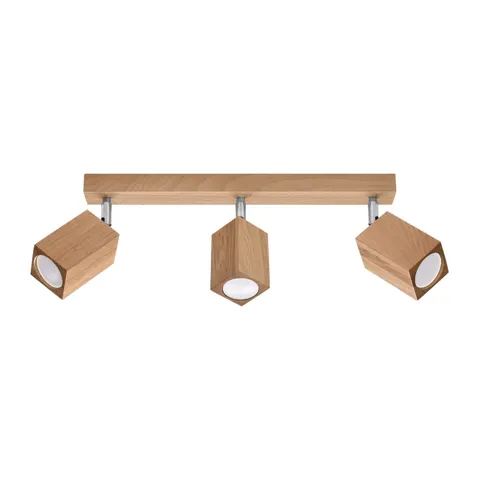 Plafon KEKE 3xGU10 dąb drewno wood reflektor Sollux