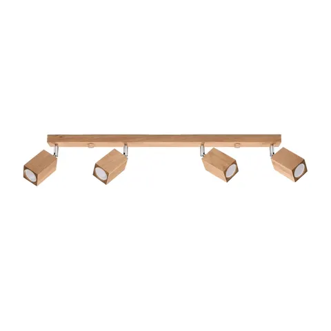 Plafon KEKE 4xGU10 dąb drewno wood reflektor Sollux