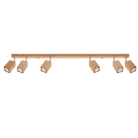 Plafon KEKE 6xGU10 dąb drewno wood reflektor spot Sollux