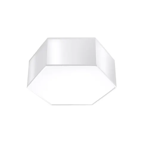 Biały foremny plafon z tworzywa sztucznego Sollux Lighting SL.1056 Sunde 2xE27
