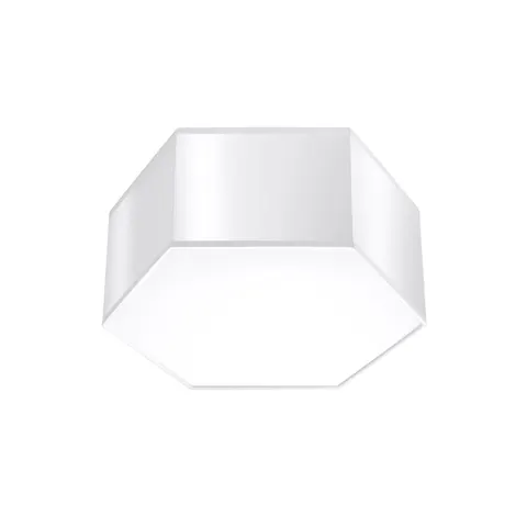Biały foremny plafon z tworzywa sztucznego Sollux Lighting SL.1057 Sunde 2xE27
