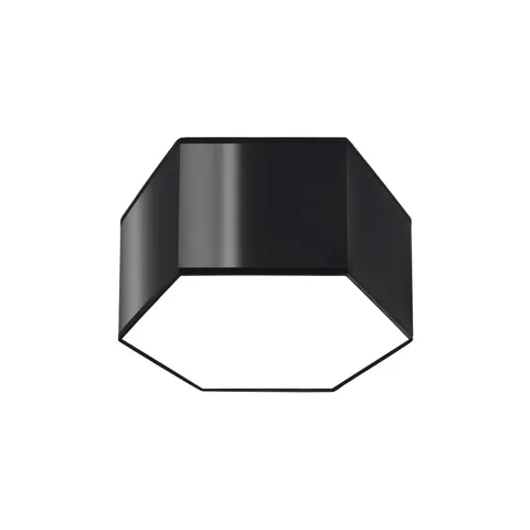 Heksagonalny foremny czarny plafon Sollux Lighting SL.1061 Sunde 2xE27