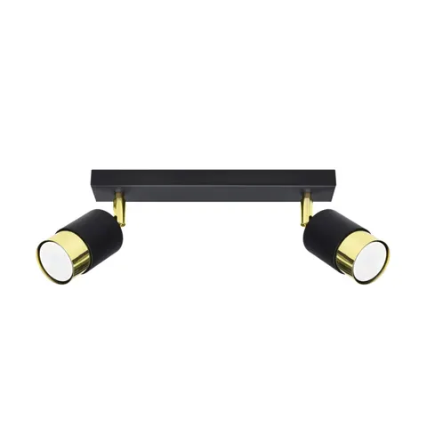Lampa sufitowa NERO 2 czarny/złoty GU10 2x40W IP20 SL.1070 SOLLUX