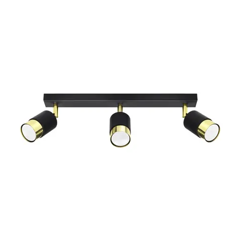 Lampa sufitowa NERO 3 czarny/złoty GU10 3x40W IP20 SL.1071 SOLLUX