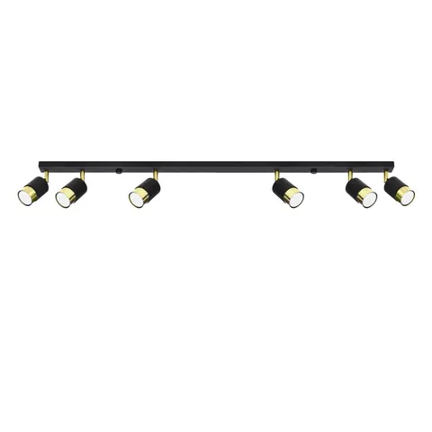 Lampa sufitowa NERO 6 czarny/złoty GU10 6x40W IP20 SL.1073 SOLLUX