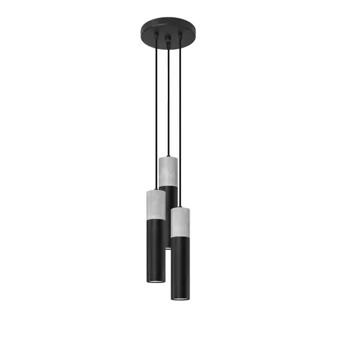 Lampa wisząca BORGIO 3xGU10 czarna Tuby beton Loft SL.1081 Sollux