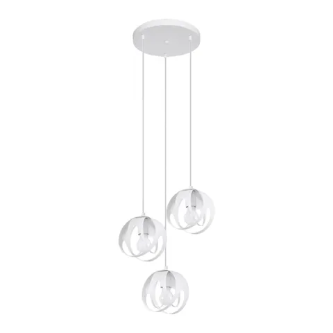 Biała lampa wisząca z trzema kloszami nad stół Sollux Lighting SL.1084 Tulos 3xE27 30cm