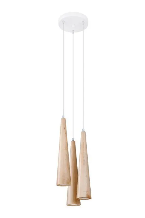 Lampa wisząca SULA 3P naturalne drewno GU10 IP20 SL.1101 SOLLUX